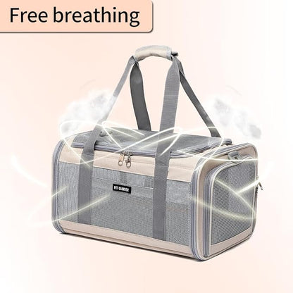 Airline Approved Pet Carrier for Cats and Small Dogs, Breathable and - Image 3