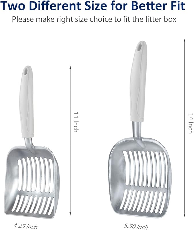 WePet Cat Litter Scoop, Aluminum Alloy Sifter, Kitty Metal Scooper, Deep Shovel - Image 3
