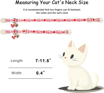2 Pack Valentines Cat Collars - Image 4