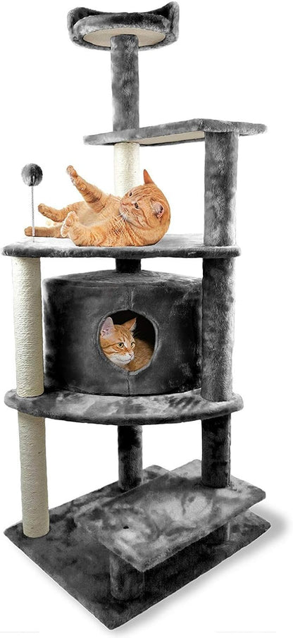 Furhaven 59.8" Tall Cat Tree for Indoor Cats, Ft. Sisal Scratching Posts by FurHaven