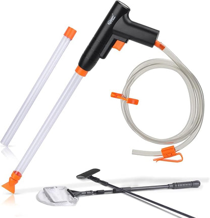 hygger Aquarium Gravel Cleaner Kit, Fish Net Aquarium Cleaning Brush, Patented by hygger