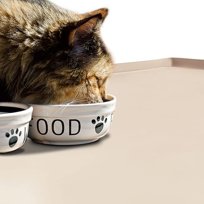 Dog Food Mat, Silicone Waterproof Food Tray, Non Slip Pet Bowl Mats Placemat - Image 6