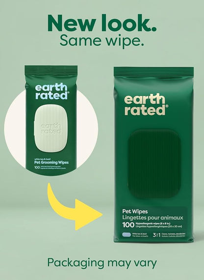 Earth Rated Pet Wipes for Dogs and Cats, Hypoallergenic, 3-in-1 Cleaning - Image 2