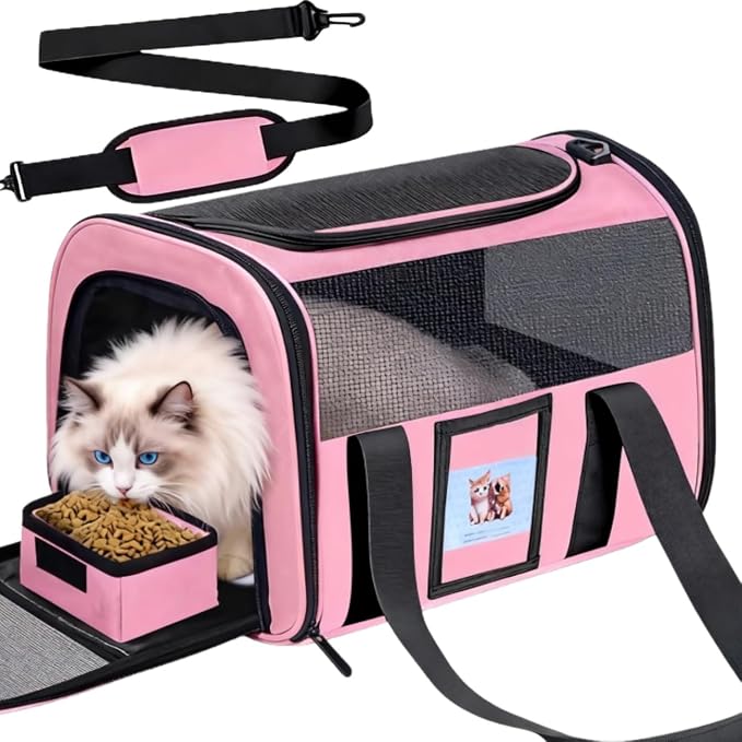 Soft Cat Carrier for Pets Up to 15 lbs, TSA Approved for Airline in-Cabin by Unknown