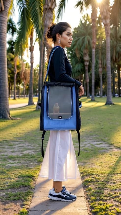 Birds Day Bird Carrier Backpack-Parrot Travel Cage - Image 8