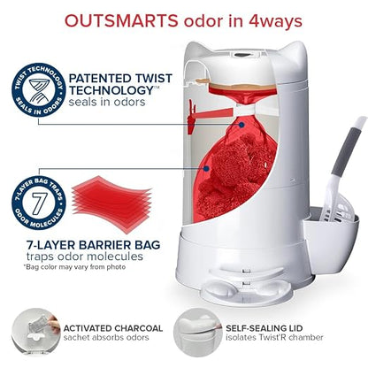 Red Rocket XL Cat Litter Trash Can Multi Kitty Twist’R Step Litter Disposal - Image 2