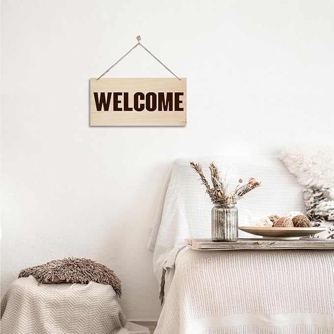 Welcome Sign for Front Door, Welcome Decor Wooden Hanging Sign for Wall Decor - Image 6