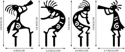 4 Piece Kokopelli Metal Garden Stakes - Image 2