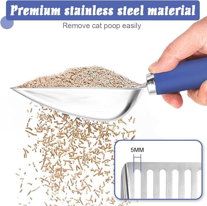 Cat Litter Scoop -Stainless Steel Metal Cat Litter Scoop-Sturdy Mesh Scooper - Image 3