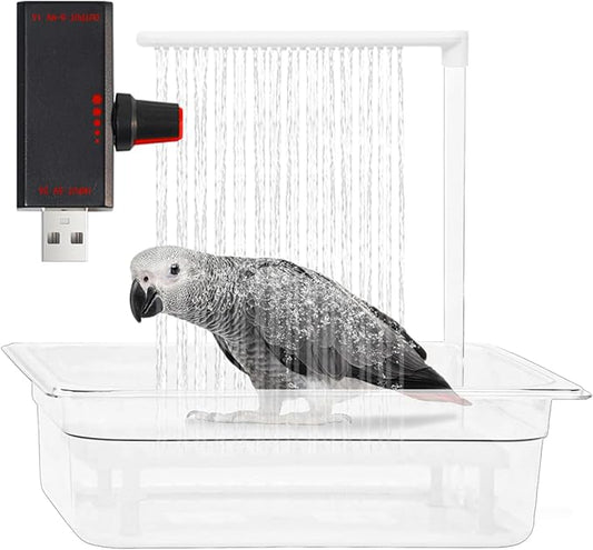 Parrot Bathtub, USB Electric Large Bird Bathtub Shower by ZHUANDAREN