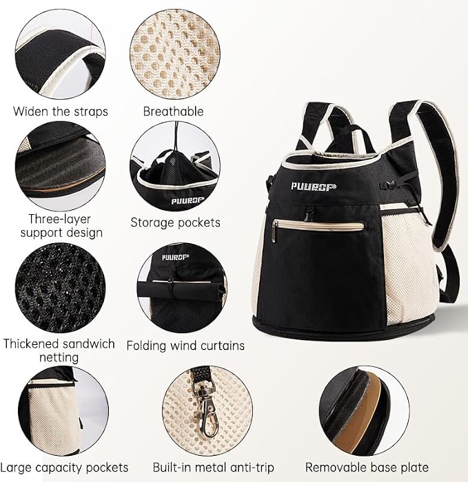 Pet Dog Carrier Backpack, cat Carrier Pouch, Small Dog Front Backpack, - Image 3