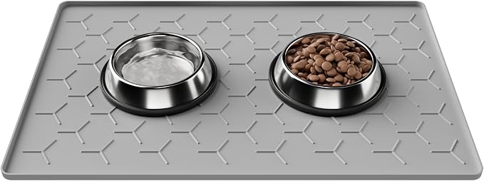 Pieviev 24''x16'' Dog Cat Food Bowl Mat, Silicone Waterproof Food Grade Pet by Pieviev
