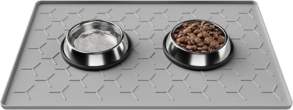Pieviev 24''x16'' Dog Cat Food Bowl Mat, Silicone Waterproof Food Grade Pet by Pieviev
