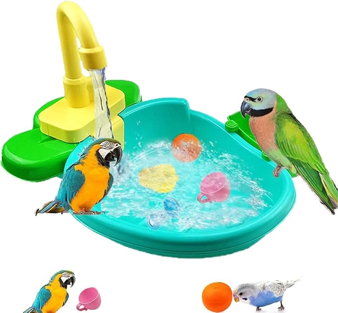 Petlex Bird Bath for Cage, Bird Bath Fountains Indoor, Parrot Automatic Bathing by DOOREASY