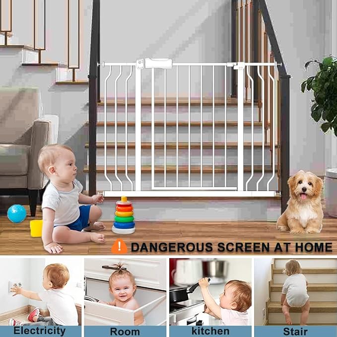 Narrow Baby Gate 24 to 29 Inch Wide Pet Gate Pressure Mounted No Drill Safety - Image 8