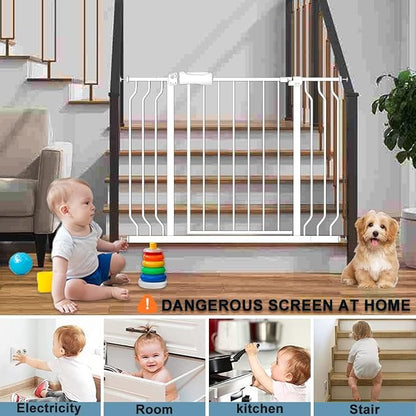 Narrow Baby Gate 24 to 29 Inch Wide Pet Gate Pressure Mounted No Drill Safety - Image 8