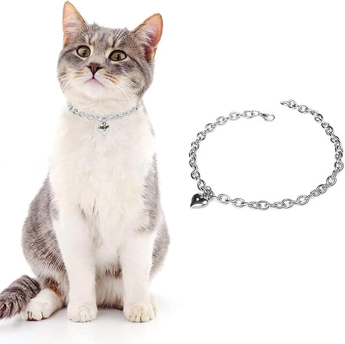 HOWWFALY Dog Collar and Cat Chain Necklace Stainless Steel Adjustable 18K - Image 2