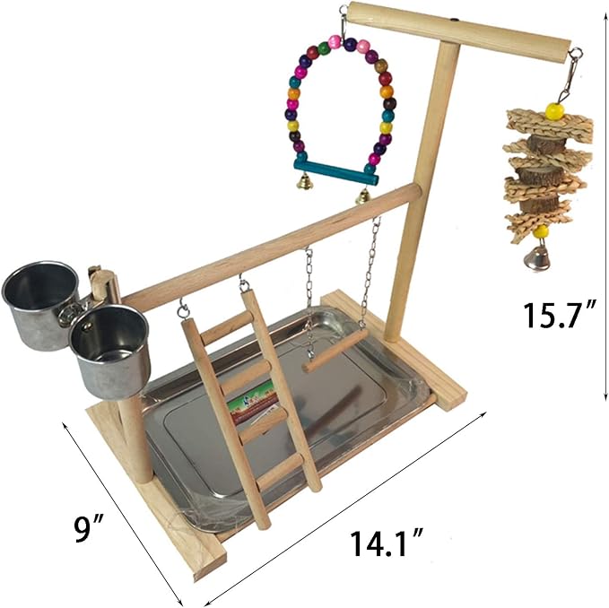 Hamiledyi Parrot Playground Bird Play Stand Play Gym - Image 7