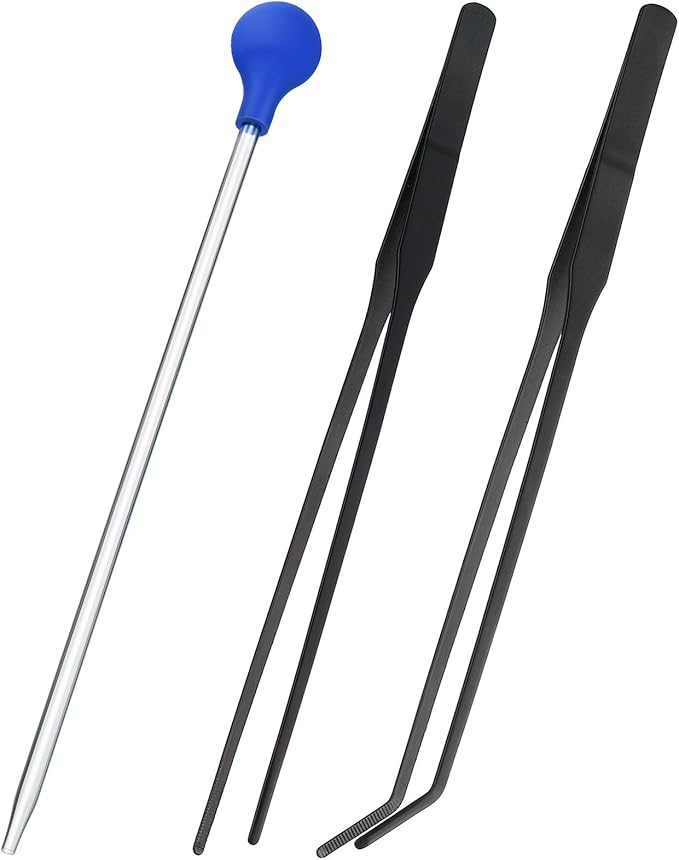 Weewooday 3 Pieces Axolotl Tank Accessories, Extra Long Tweezers by Weewooday