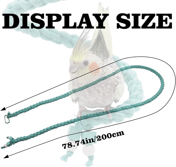Dnoifne 78.7 Inches Bird Spiral Rope Perch, - Image 6