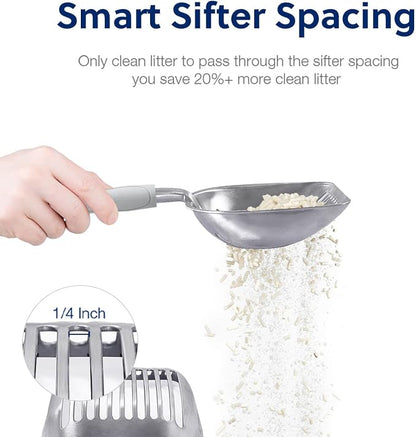 WePet Cat Litter Scoop, Aluminum Alloy Sifter, Kitty Metal Scooper, Deep Shovel - Image 4