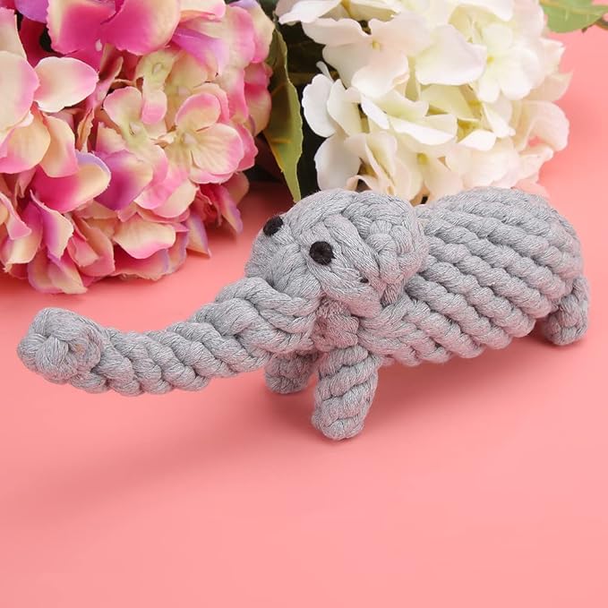Pet Cotton Rope Biting Chewing Molar Toy, Cartoon Animal Shape & Pure Manual - Image 4