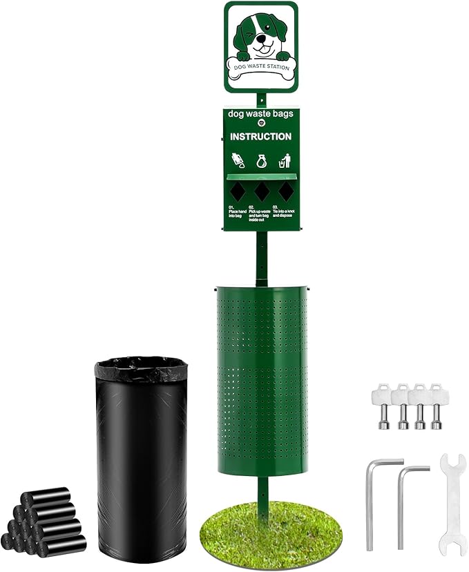 VEVOR Pet Waste Bin, 11.5 Gallon Dog Poop Station by VEVOR