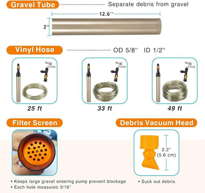 hygger Bucket-Free Aquarium Water Change Kit Fish Tank Auto Siphon Pump Gravel - Image 5