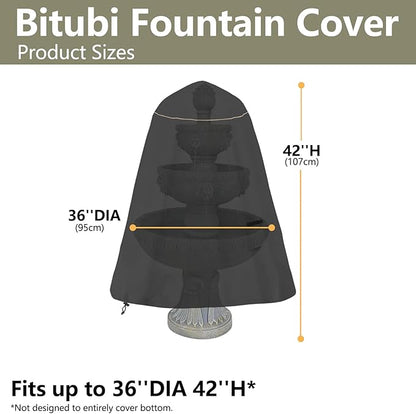 Bitubi Fountain Cover（36"x42"） 600D Oxford Cloth Garden Fountain Statue - Image 3
