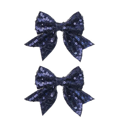 3-inch Sequined Bow Hair Clips For Baby Girls, Kids and Young Women Birthday by Koolgil