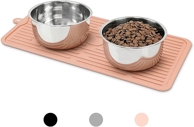 Ptlom Pet Placemat for Dog and Cat, Mat for Prevent Food and Water Overflow by PTLOM