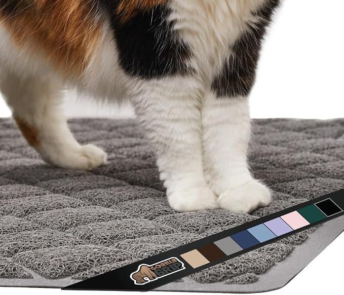 GORILLA GRIP Cat Litter Box Mat, Water Resistant, US Designed Kitty Litter by GorillaGrip