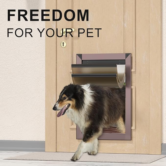Rescumascer XL Dog Door for Door, Aluminum Extra Large Dog Door - Image 2