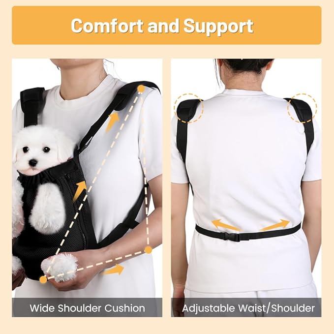 Inspack Dog Backpack Carrier/Cat Carrier, Adjustable Pet Front Carriers Travel - Image 8