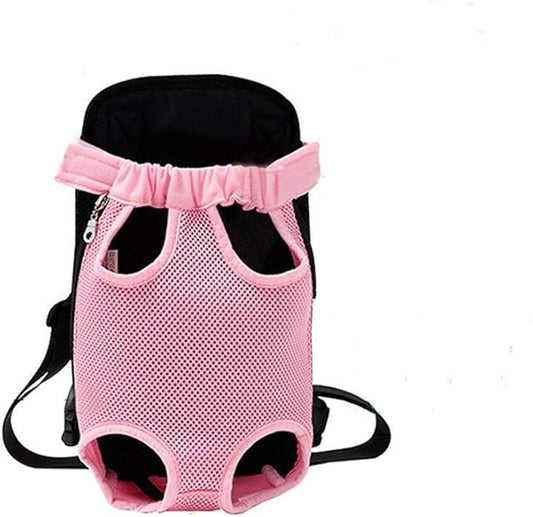 Dog Carrier Pink Legs Out Front Pet Carrier Backpack Comfortable Puppy Bag by YINGJEE