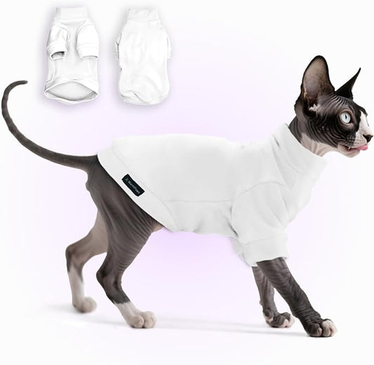 Fleece Sphynx Cat Clothes Soft Hairless Cat Clothes Pullover Cat Sweater by JLWarmPaws