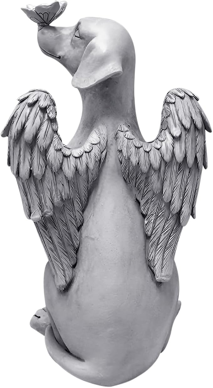 Angel Figurine Memorial Pet Puppy Dog Butterfly Stone Statue - Image 3