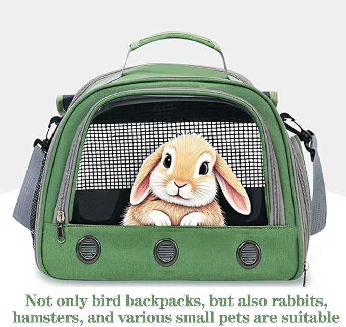 Bird Carrier Travel Cage with Perch, Food Bowl, Pet Backpack, Parrot Carrier - Image 7