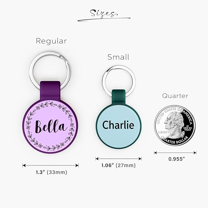 Silent Silicone Dog Tags, Custom Engraved Pet ID Tags - Image 2