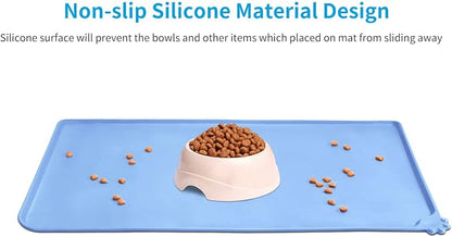 AUDWUD Silicone Waterproof Pet Feeding Mats, Anti Slip Bowl Pad, Dog Mat - Image 2