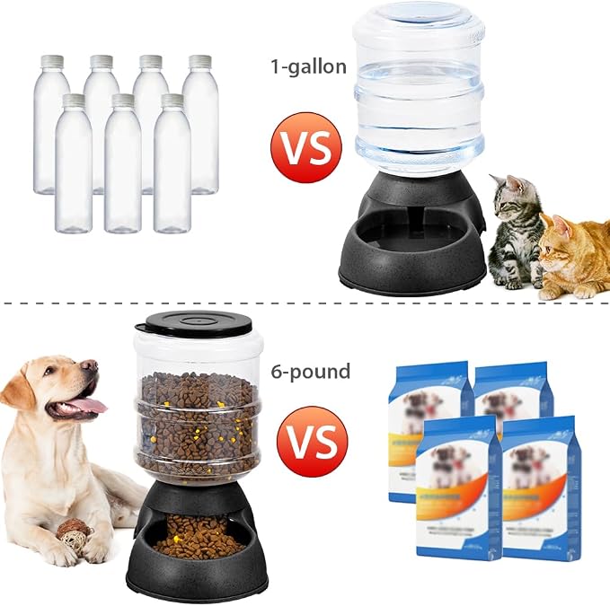 2 Pack Automatic Cat Feeder and Water Dispenser in Set Pet Food Bowl - Image 4