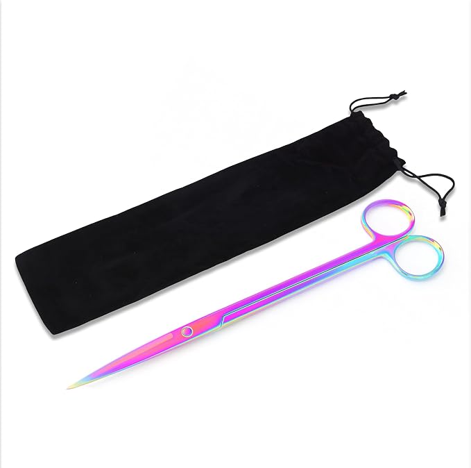 Mandala Crafts 12 Inches Rainbow Stainless Steel Straight Aquarium Scissors - Image 4