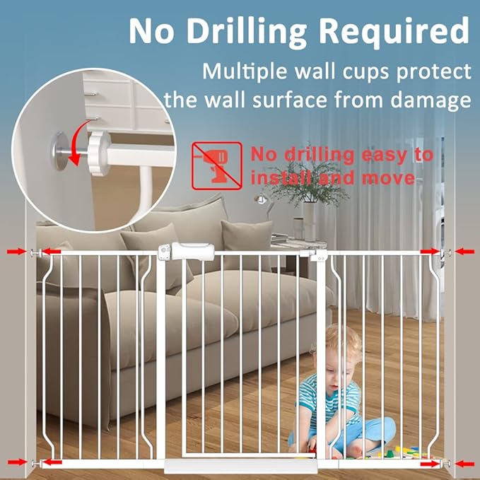 57.5-62" Extra Wide Baby Gate for Doorways - Image 4