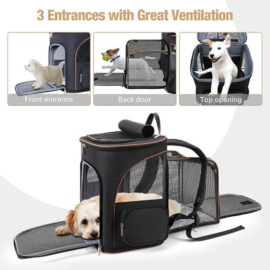 Lekereise Large Cat Backpack Carrier Expandable Pet Carrier Backpack - Image 2