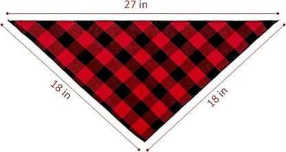 Ptzizi Funny Red Plaid Happy Birthday Mom Dog Printed Triangle Bandana - Image 7