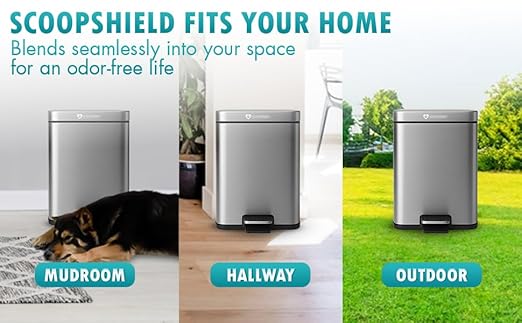 6L Outdoor and Indoor Pet Waste Container, Stainless Steel Can. Lid Opens - Image 4