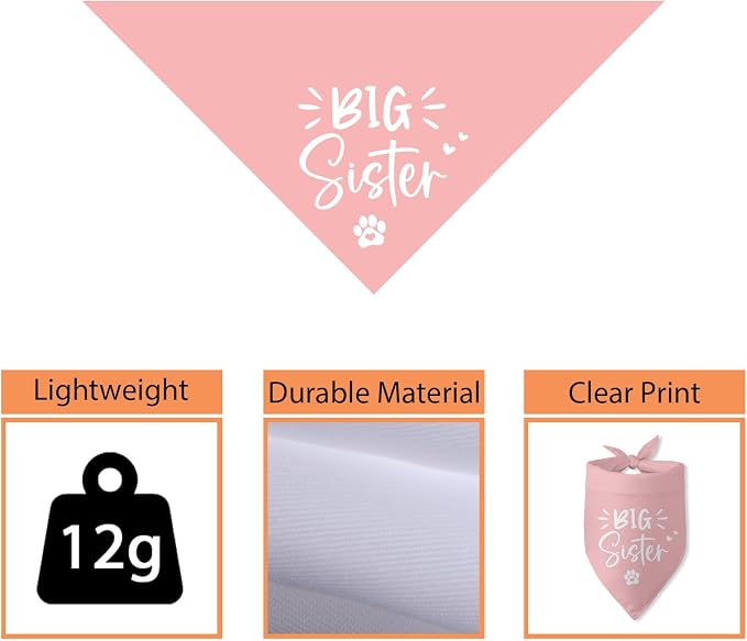 Big Sister Dog Bandana Pregnancy Announcement Gender Reveal Baby Announcement - Image 3
