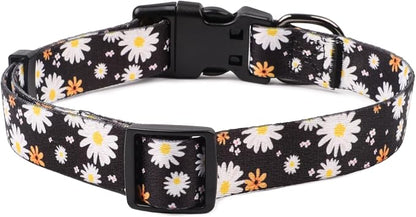 QQPETS Adjustable Soft Dog Collar: Print Flower Pink Multicolor Cute Patterns - Image 6