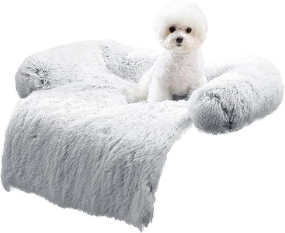 HACHIKITTY Calming Pet Sofa Bed Mat, Washable Plush Couch Cover by HACHIKITTY