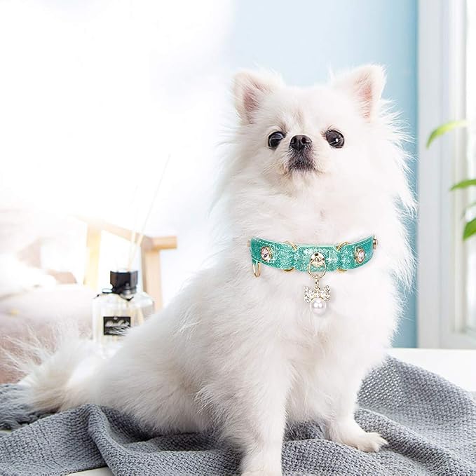 PetsHome Cat Collar, Dog Collar, PU Leather Adjustable Pet Collar - Image 5